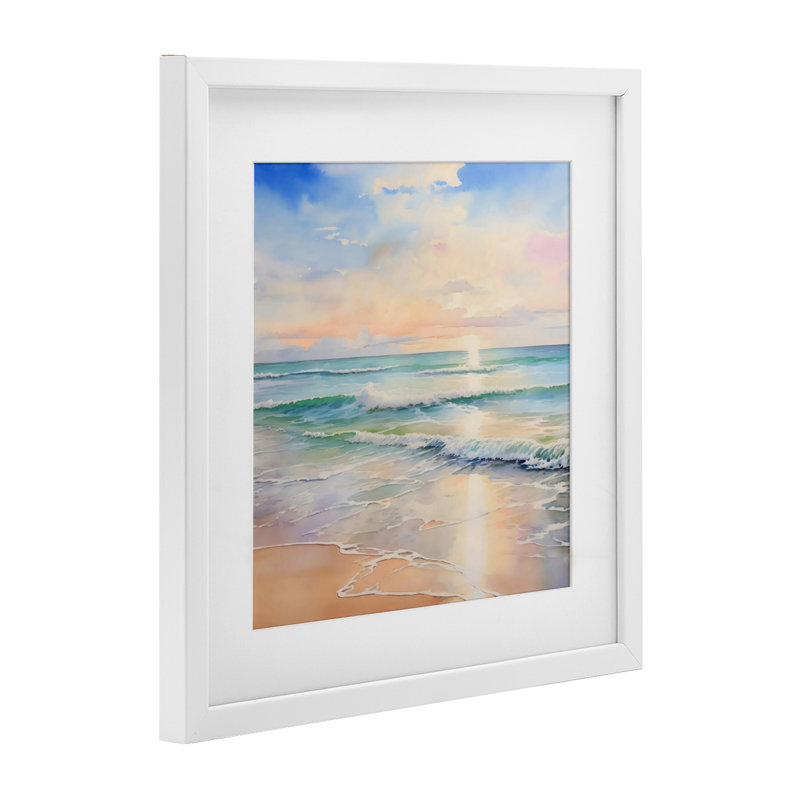 Crashing On Shore at Sunrise, reproduction encadrée sous verre, design by Creative Studio, H 13 po x l 13 po