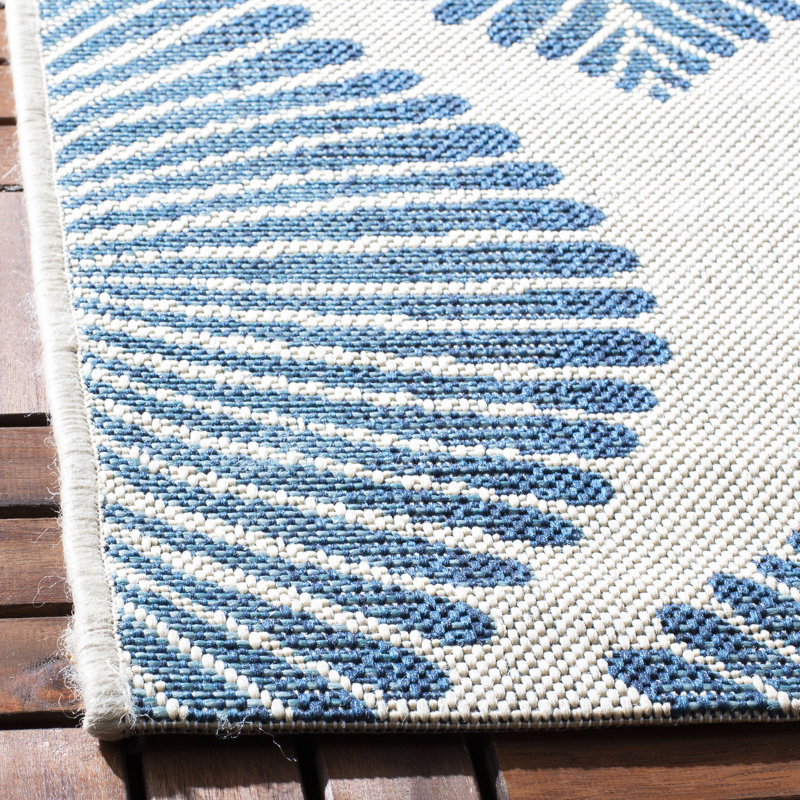 Tapis d'intérieur / extérieur à motif géométrique Lueck Performance, Rectangle 6 pi 7 po x 9 pi 6 po