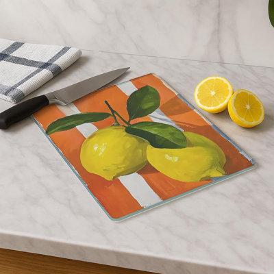 Durable Tempered Glass Cutting Board, 7.9 x 11.8 inches | 100% Antibacterial, Non-Slip Silicone Feet | Easy Clean Surface, Perfect for Food Prep & Kitchen Use, Not Dishwasher, Microwave, or Oven Safe