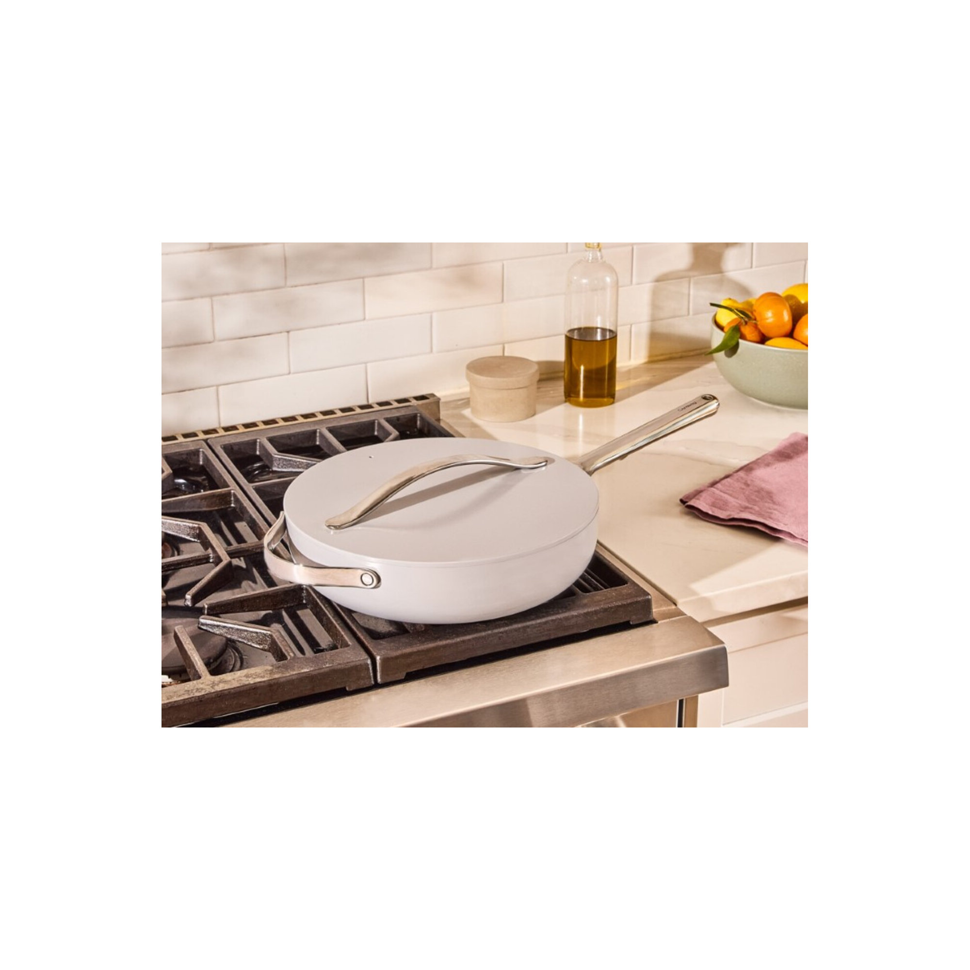 Caraway 4.5Qt Nonstick Ceramic Saute Pan W/ Lid, Gray