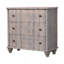 Commode courbée en bois massif, gris, 3 tiroirs