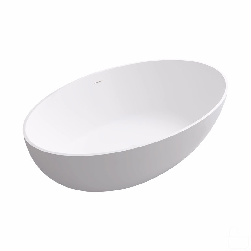 67" Premium Solid Surface Deep Soaking Bathtub