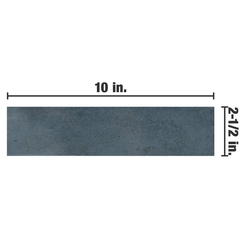 Capri 3" x 10" Porcelain Stone Look Subway Wall Floor Use Tile, Blue/Gray