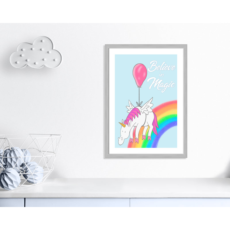 Believe in Magic 1, impression sur papier, H 34,5 po x l 24,5 po x P 0,6 po, Encadré plat argent