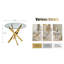 Modern Glass And Metal Dining Table, Golden Frame, Ideal For Compact Kitchens