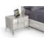 Ensemble de lit gris moderne Alexa + 2 tables de chevet Alexa