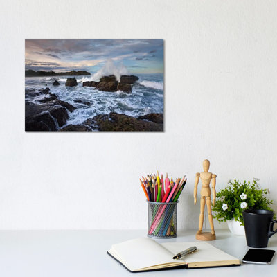 Surf Hitting Rocky Coastline, Pelada Beach, Costa Rica by Tim Fitzharris - Gallery-Wrapped Canvas Giclée on Canvas