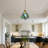 33.5"H Colorful Stained Glass Mini Pendant Light, Solid Brass Construction, E26 Socket