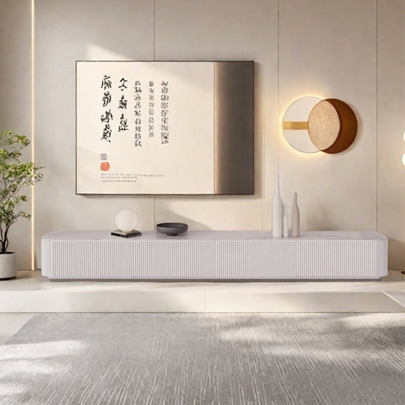 Meuble télé blanc simple de style français, 86.61"