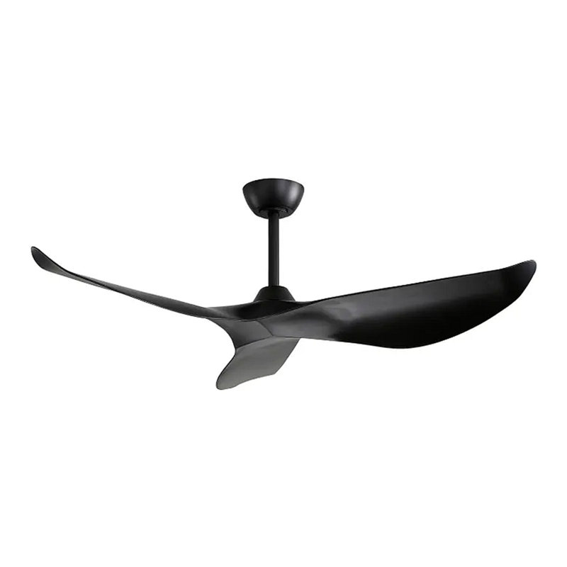 Ventilateur de plafond en ABS de 52 pouces avec moteur à courant continu réversible à télécommande 6 vitesses pour la maison