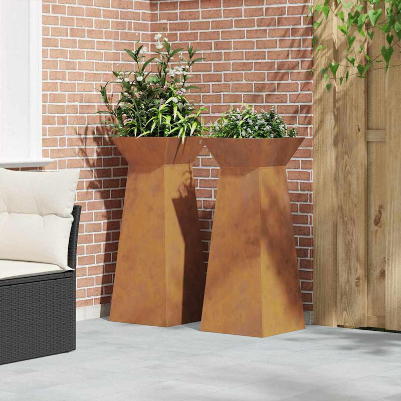 Pillar Planter Garden Outdoor Decor Modern Display Stand Terrace Holder, Silver, 100cmH x 40cmW x 40cmD
