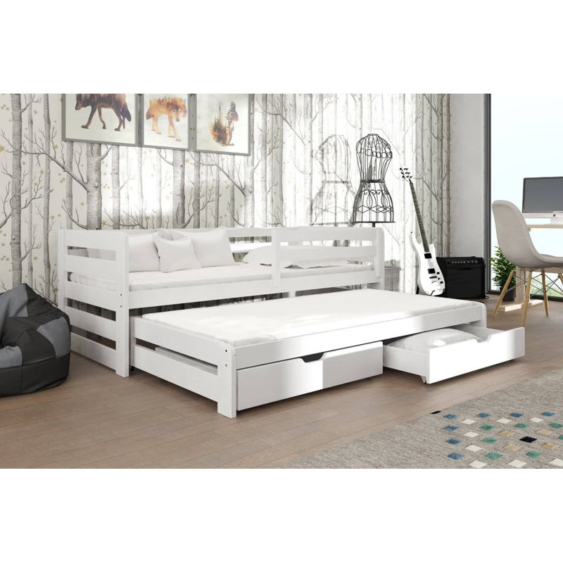 Bergson 135 X 190cm Standard with Storage Included with Trundle Included, White