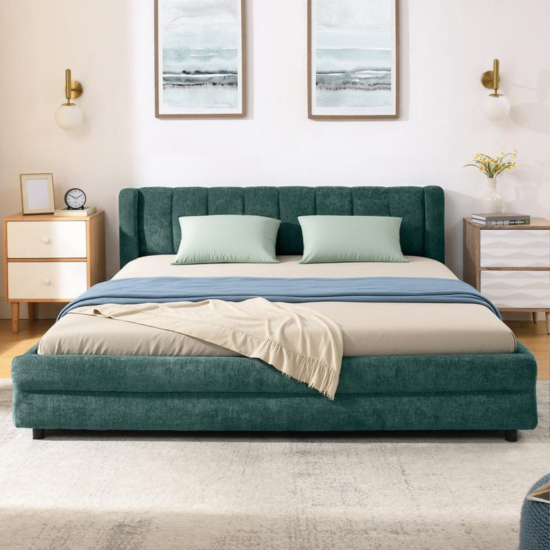 Queen Size Bed Frame (Blue; Green), Green