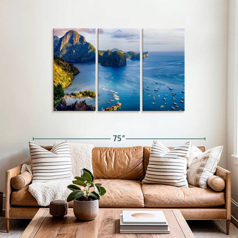 Zone côtière de Gillard El Nido, H 36 po x l 57 po