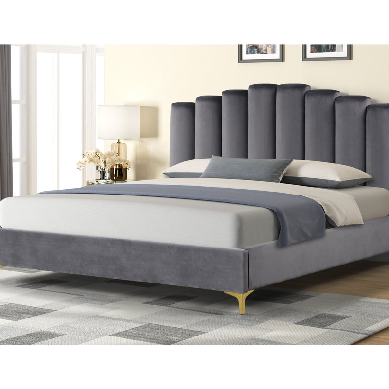 Jochelle Upholstered Bed, California King, Grey