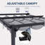 Pergola d'extérieur en aluminium avec auvent rétractable et support d'ancrage l 12 pi x P 10 pi
