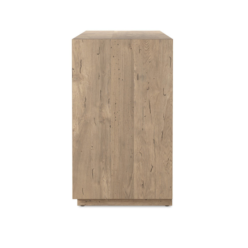 Abaso 94.5 in. W Sideboard, Whitewash Rustic Wormwood Oak