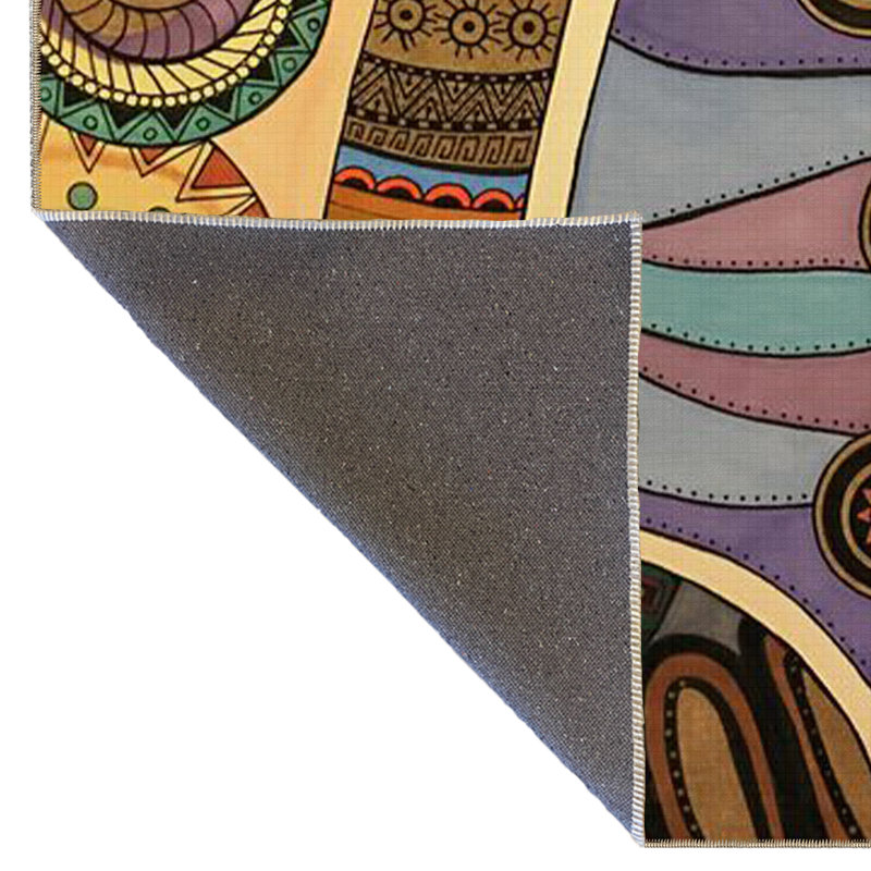 Tapis décoratif rétro multicolore, Rectangle 3 pi 9,81 po x 4 pi 11,06 po