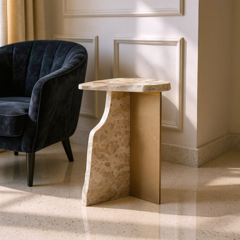 Surya Side Table, Beige