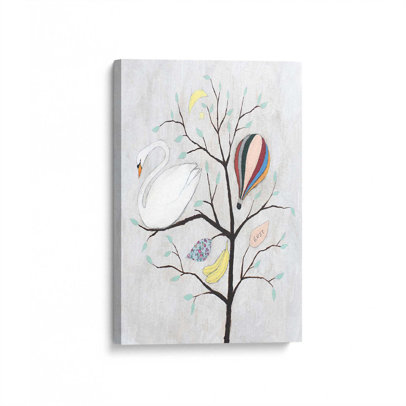 «Swan Story» par Rebecca Rebouche, reproduction d'art sur toile, H 24 po x l 18 po, Toile tendue, Ne s’applique pas