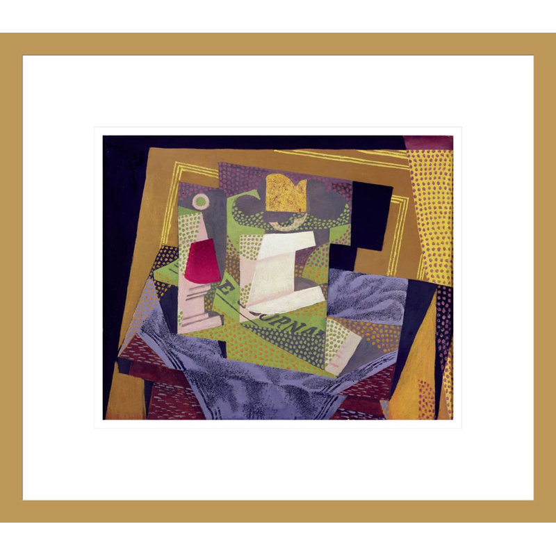 «Composition on a Table» par Juan Gris, impression giclée sur cadre, H 13,75 po x l 15,61 po