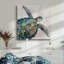 Toile tendue avec motif de tortue de mer neutre I-Premium Gallery - prête à être accrochée