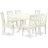 5 Piece Dining Room Furniture Set Includes an Oval Kitchen Table with Butterfly Leaf and 4 Dining Chairs, Linen White-1049097498-1013408783