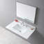 37Inch Bathroom Vanity Top Sintered Stone, Undermount Ceramic Sink Rectangle, 3 Faucet Holes, Backsplash Included Rectangle Sink, Hole, With