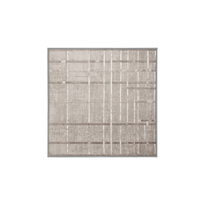 Machine Washable Gray Area Rug, Square 7'