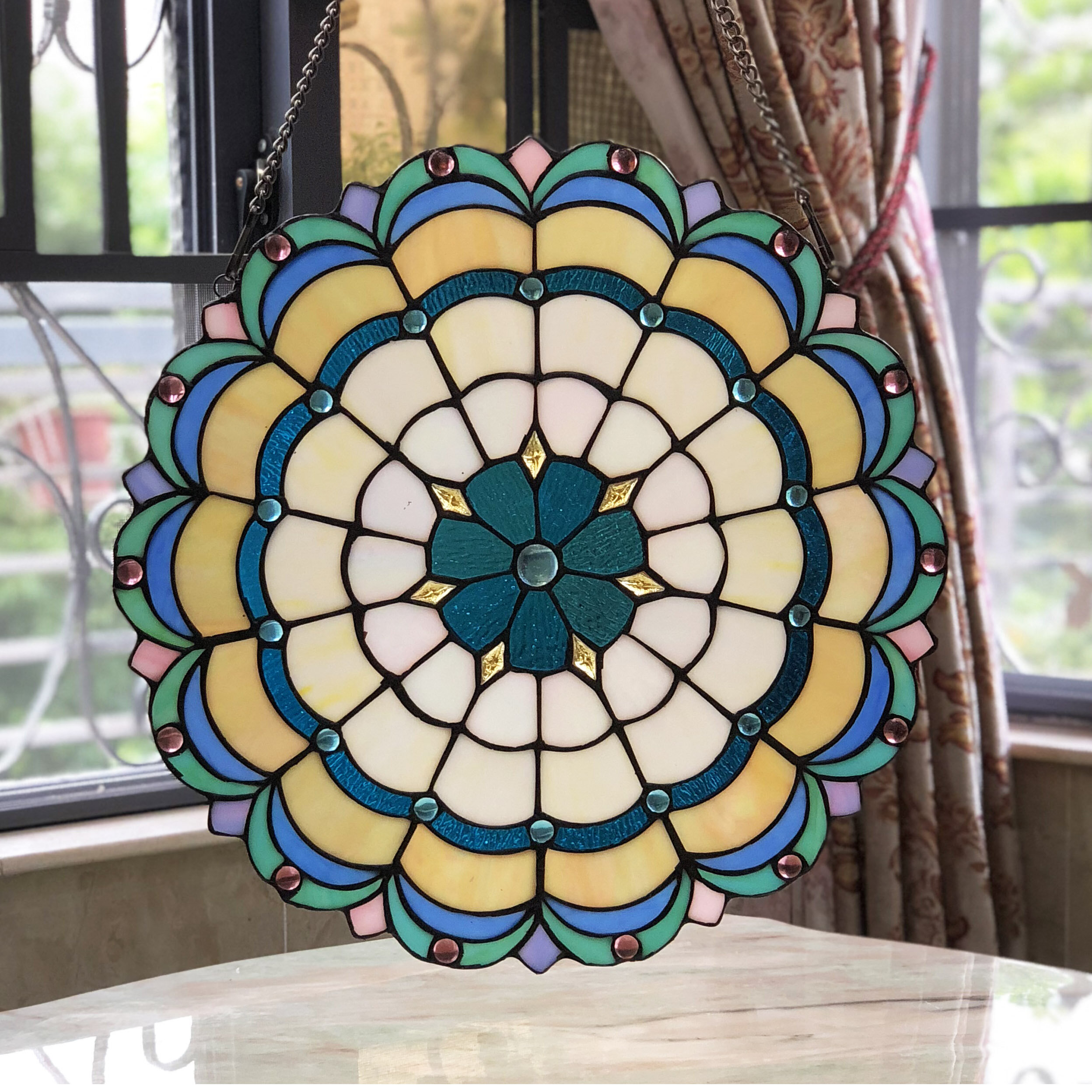 Astoria Grand Tiffany-Glass Window Panel & Reviews | Wayfair