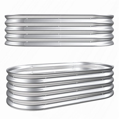 Ensemble de jardin surélevé 2 pièces 4 x 2 x 1 pi, jardin surélevé galvanisé pour l'extérieur pour légumes, fleurs et herbes, robuste, résistant à la rouille, facile à assembler