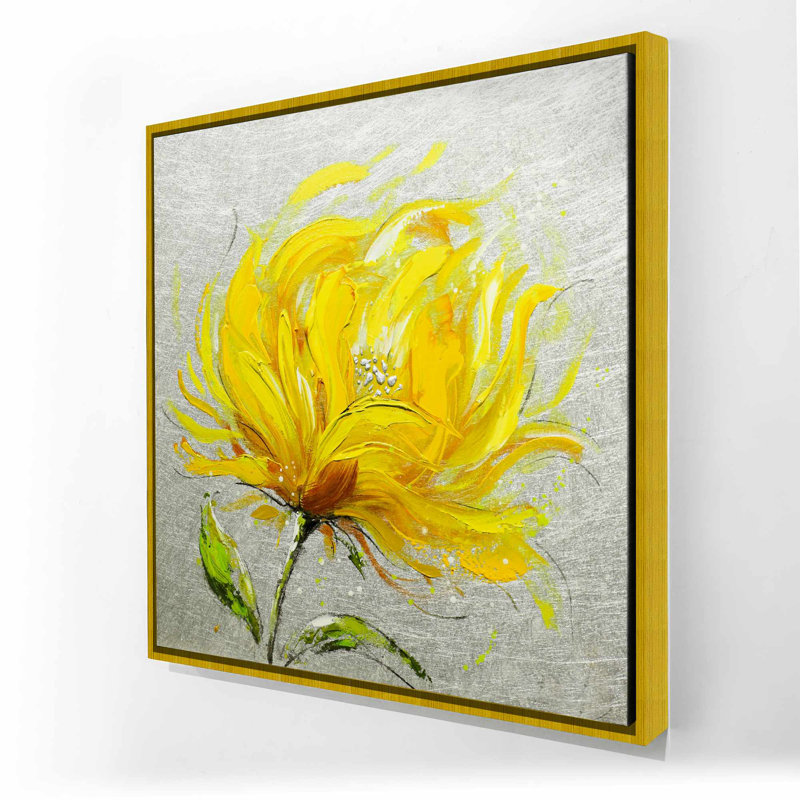Toile jaune à fleurs moelleuses | Décoration florale et botanique
