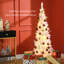 Sapin de Noël artificiel mince de 5 pi avec 160 lumières DEL blanc chaud et 294 pointes, pour décoration de Noël avec flocons de neige