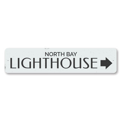 Lighthouse Arrow Aluminum Sign