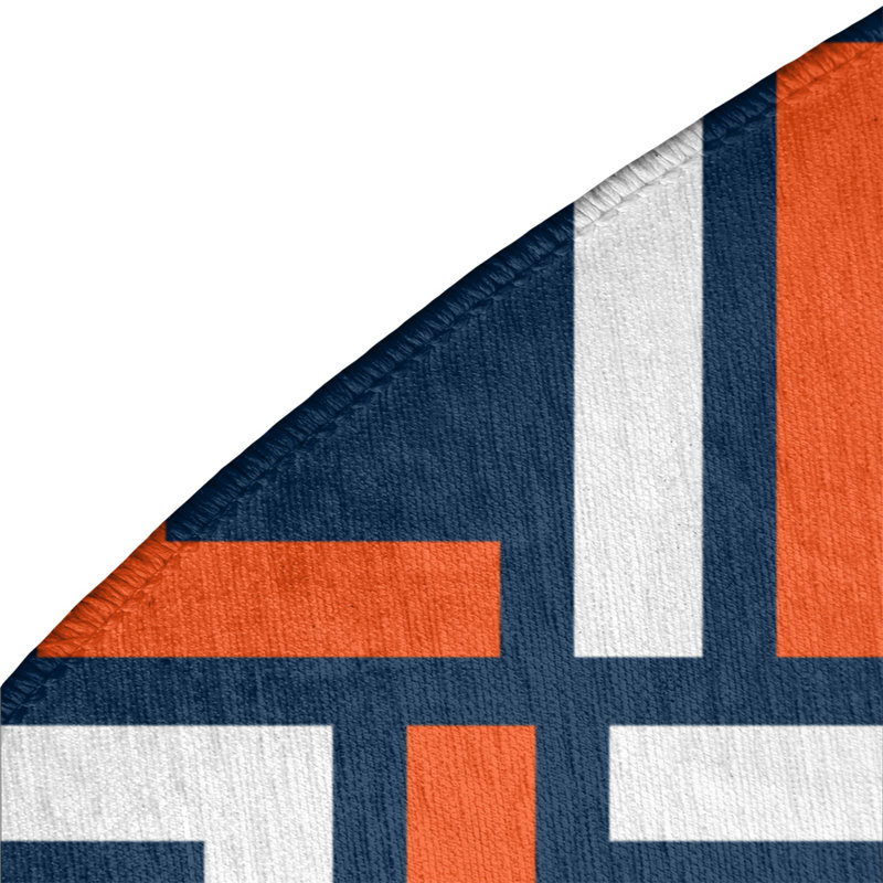 Tapis rond à motif géométrique orange / bleu