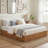 Wooden Platform Bed Frame with Lift Up Storage, Queen, Rustic Brown-204592579-204592589