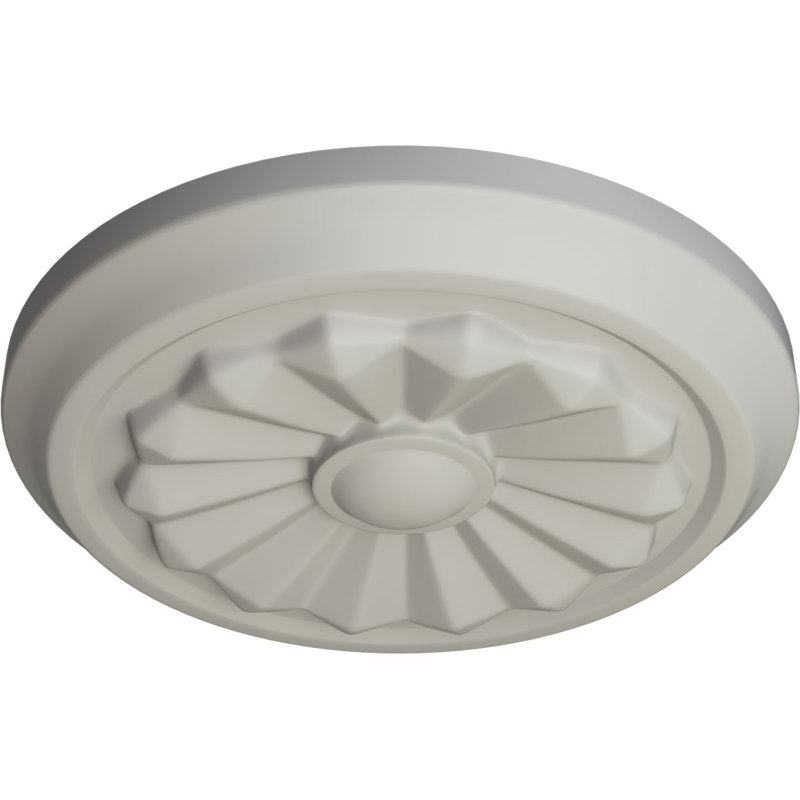 Médaillon de plafond Endurathane Olivia, 7 7/8 po x P 1 1/8 po (pour auvents jusqu'à 2 1/8 po), pot peint à la main de finition crème