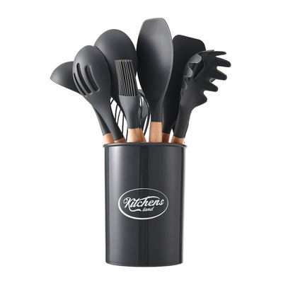 17 Stories 12 Piece Cooking Utensil Set with Utensil Crock