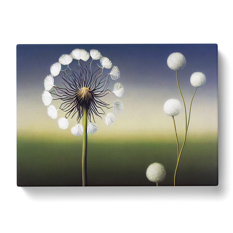 XXX-H1022-WF-8423X Stunning Dandelion Flowers - Wrapped Canvas Print, 40cm H x 60cm W x 3cm D