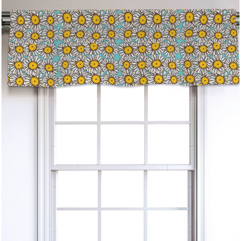 Sateen Floral Ruffled Window Valance