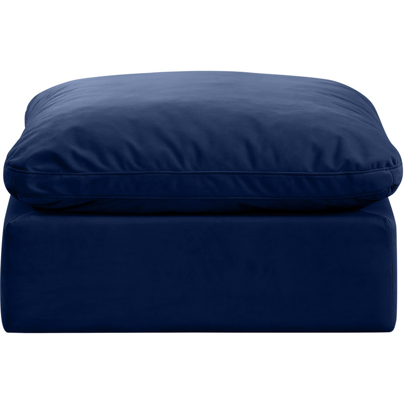 Itala Upholstered Modular Ottoman, Navy Velvet