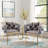 Modern Tufted Metal Armchair Velvet Upholstered Dining Chairs-1066008353