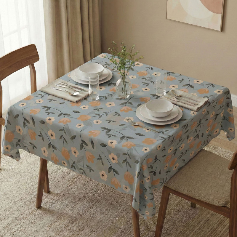 Premium Tablecloth (55 x 55 Inches), 50% Cotton & 50% Polyester, Washable & Ironable | Machine Wash Safe at 86°F, Tumble Dryer Safe | Elegant Design for Dining Room & Special Occasions, Easy Care & Durable