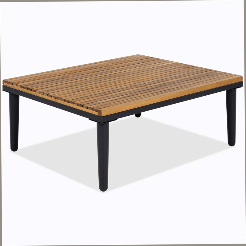Ensemble de meubles de patio de luxe avec coussins amovibles et table basse, canapé en bois d'acacia en forme de L avec table d'appoint, canapé modulaire d'extérieur pour la cour, véranda, beige