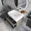 24 po Meuble-lavabo mural simple avec plateau en résine blanche-571594428