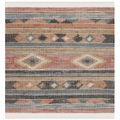 Friley Southwesten Flatweave Jute/Cotton Blue/Rust Area Rug