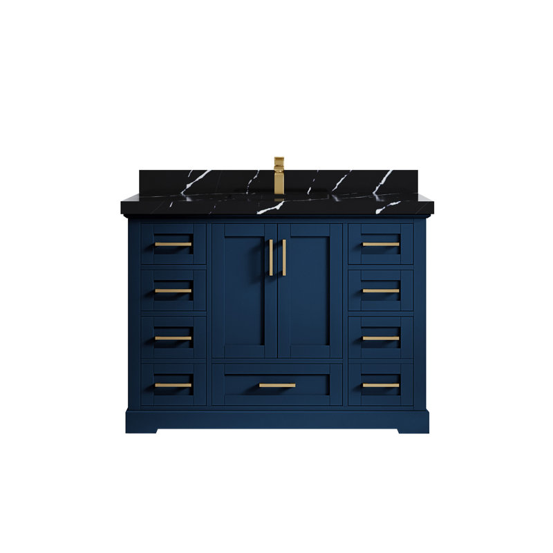 Ensemble de meuble-lavabo simple 48 po Esin, Noir Calacatta