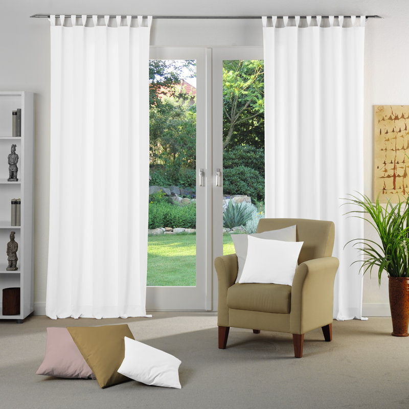 Newbury 67% Polyester And 33% Cotton Room Darkening Single Curtain Panel, 130cm wide x 295cm high, White