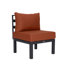 Ensemble modulaire d'extérieur 6 pièces Chelsea - Ensemble de conversation en U thermolaqué en aluminium avec coussins amovibles-63702413