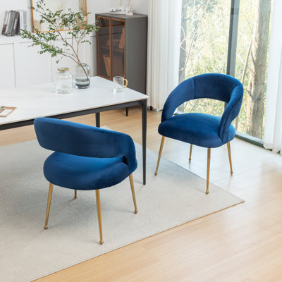 Chaise avec accoudoirs en velours Lokelani